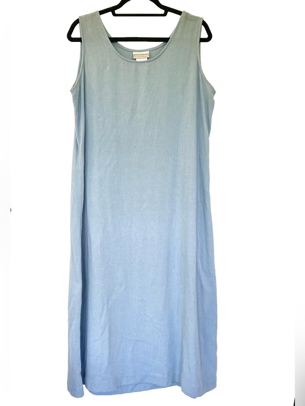 Coldwater Creek Women’s Large Linen Blend Light Blue Maxi Dress